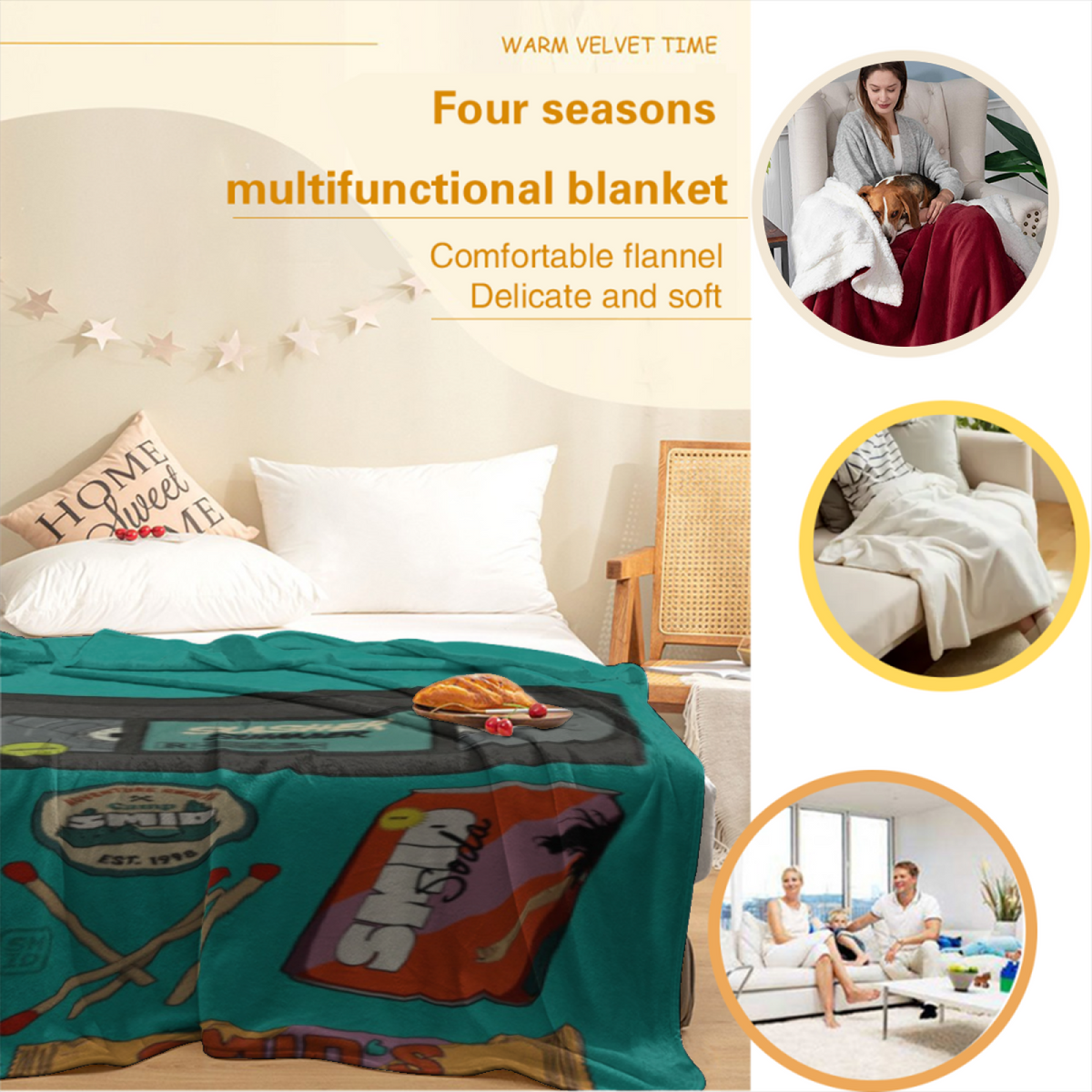 Earthy Neutral Desert Wander Soft Flannel Blanket ¨C Contemporary Pattern