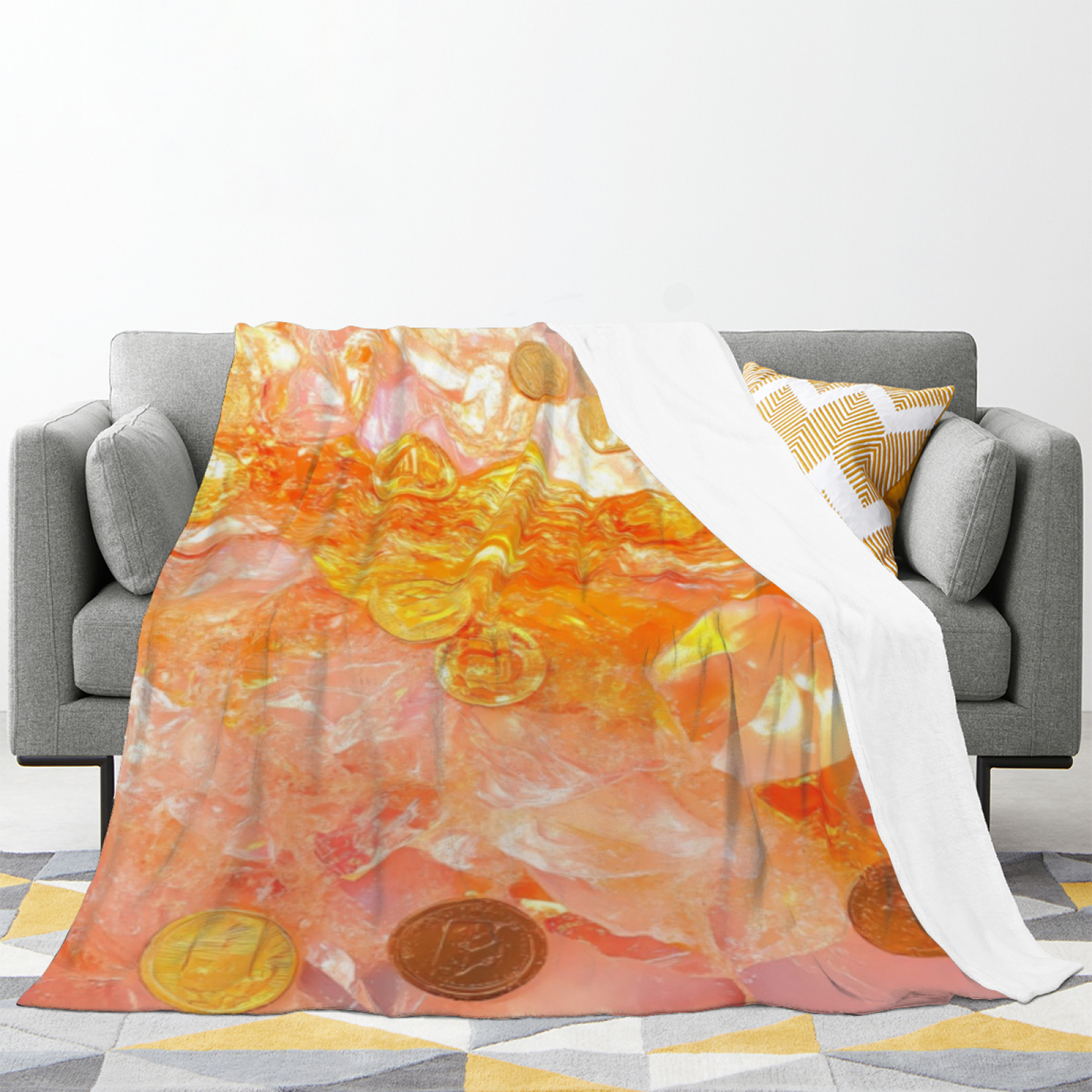 Modern Abstract Throw Blanket ¨C Stylish Graphic Printed Cozy Home Blanket