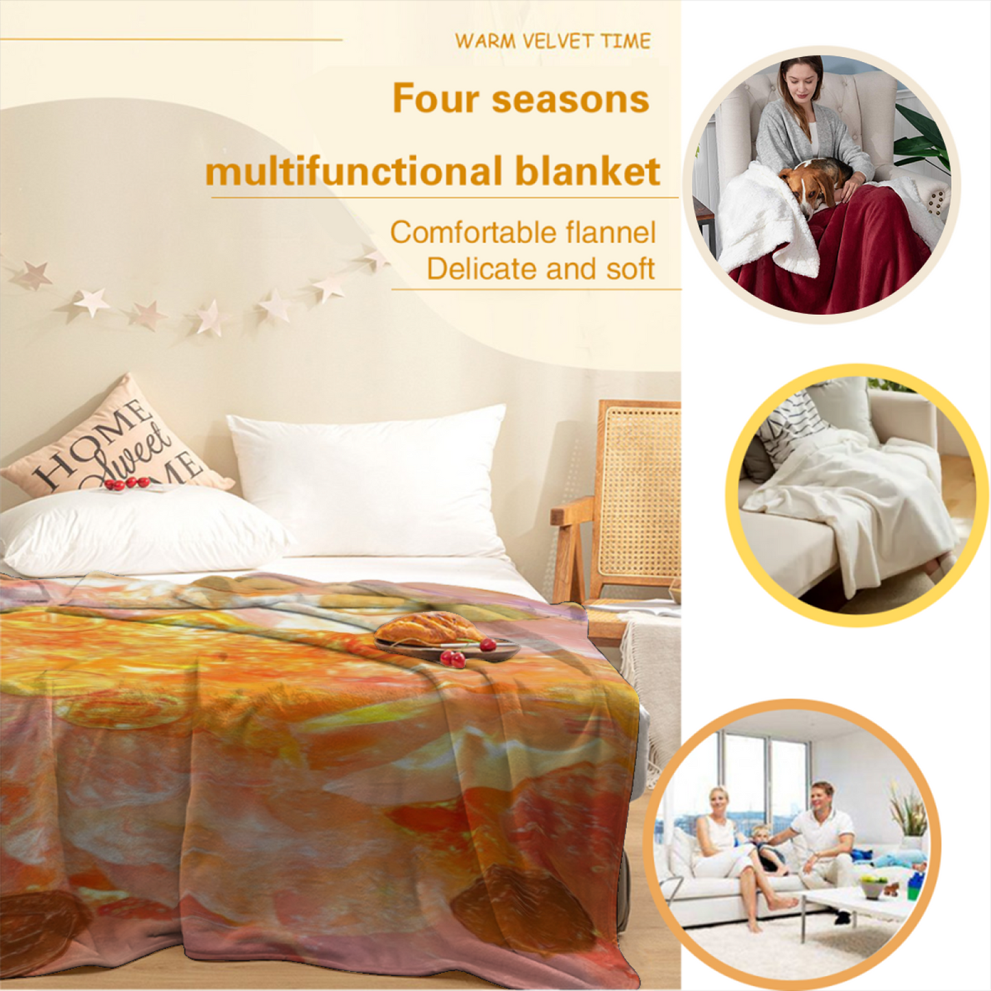 Modern Abstract Throw Blanket ¨C Stylish Graphic Printed Cozy Home Blanket