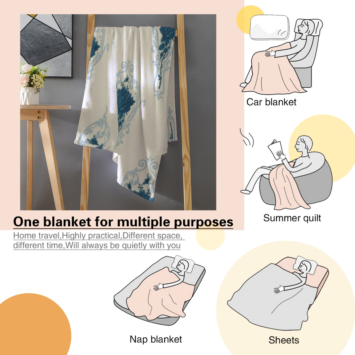Pastel Multicolor Whimsical Decor All-Season Flannel Blanket ¨C Luminous Nectar Edition