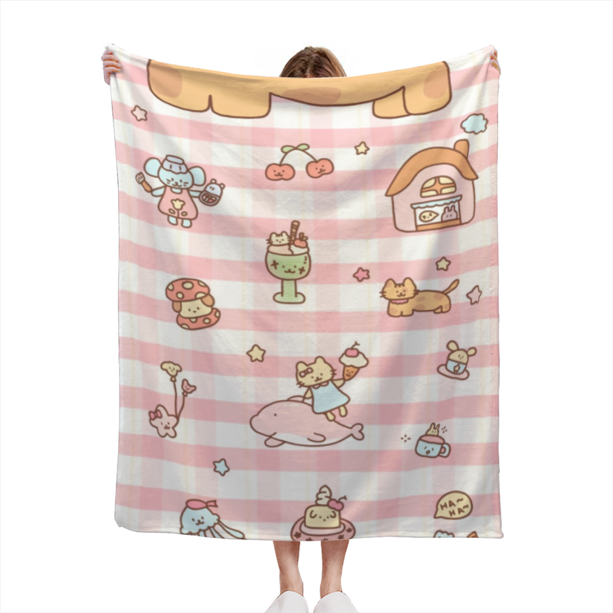Retro Ivory Silver Charm Flannel Throw Blanket