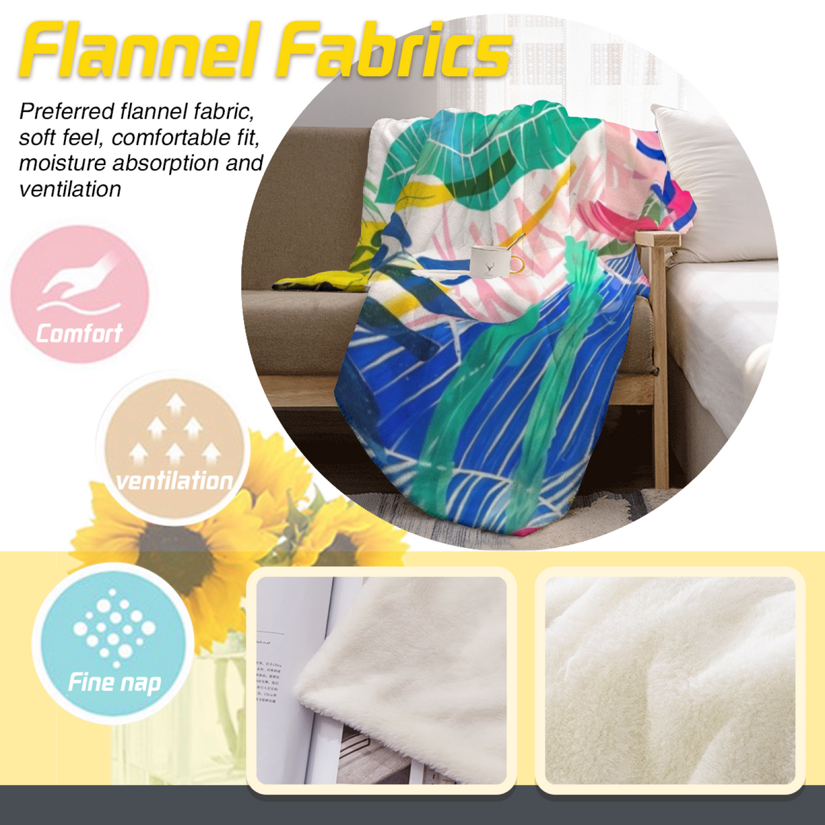 Velvet Meadow Soft Neutral Art Soft Flannel Blanket