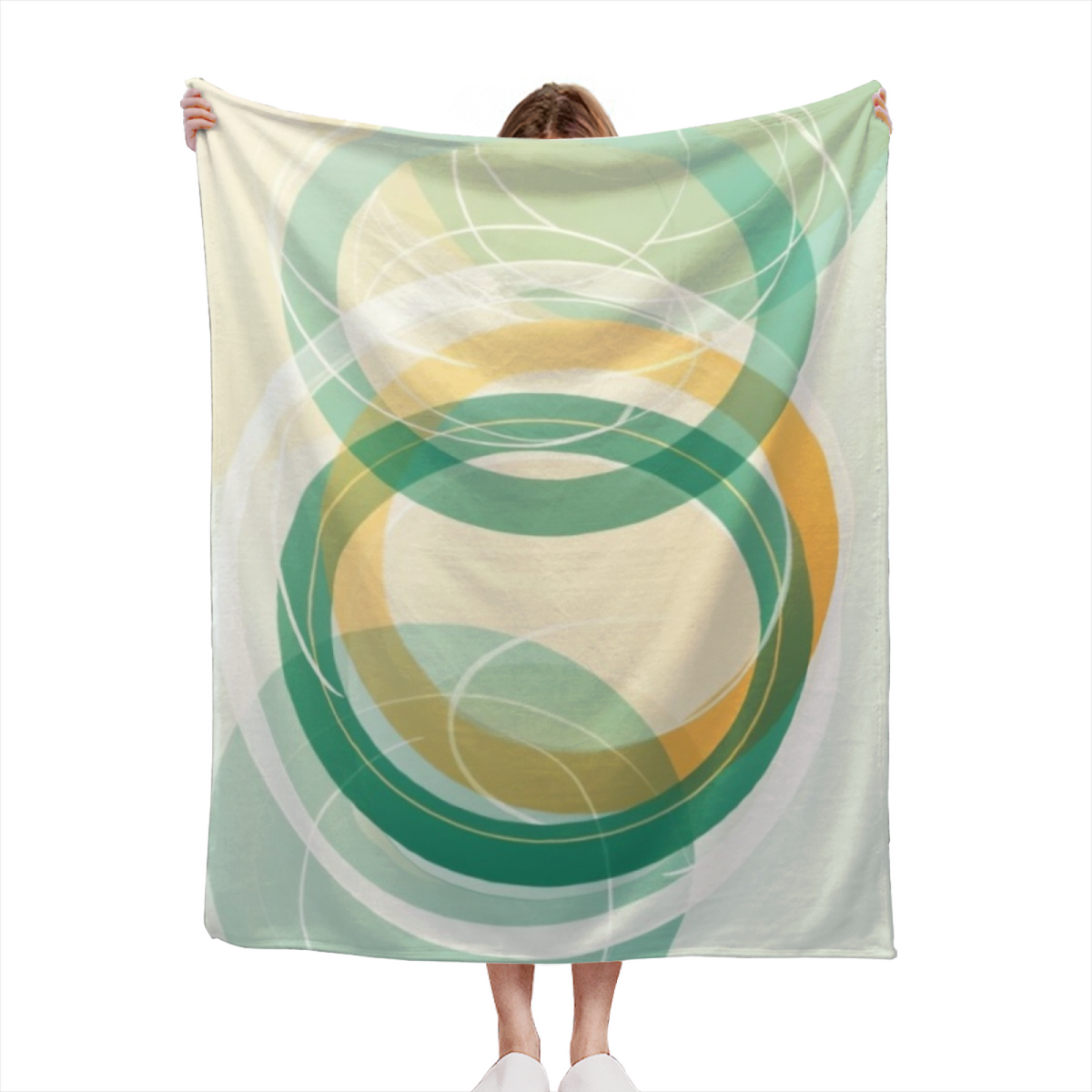 Moonlit Echo Soft Neutral Bohemian Lightweight Flannel Throw