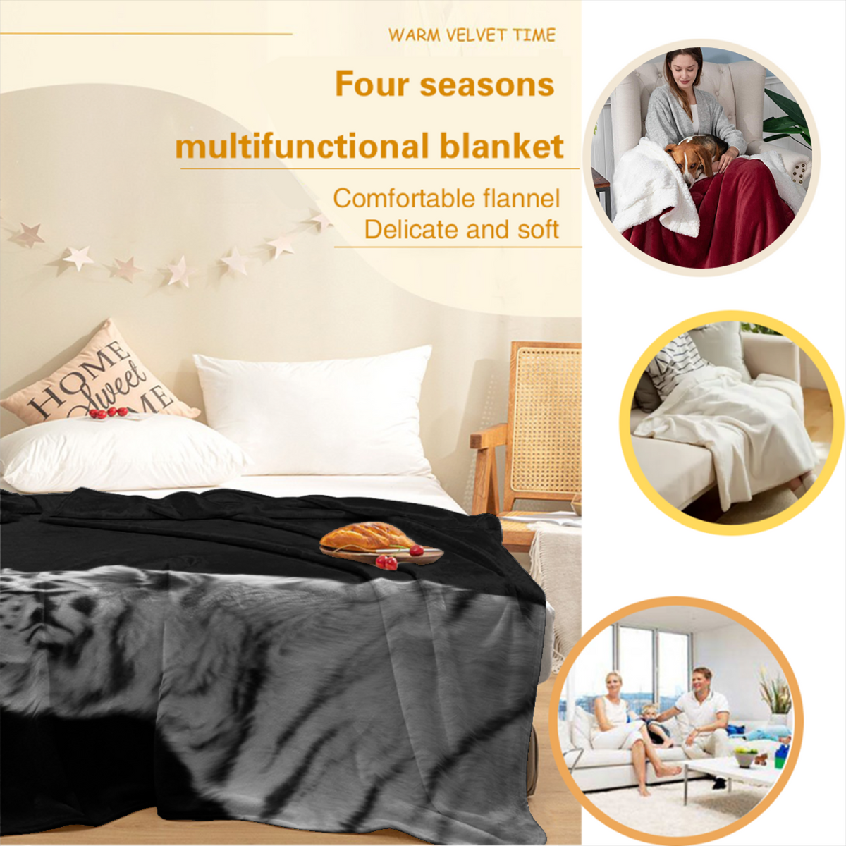 Radiant & Lantern Playful Graphic All-Season Flannel Blanket