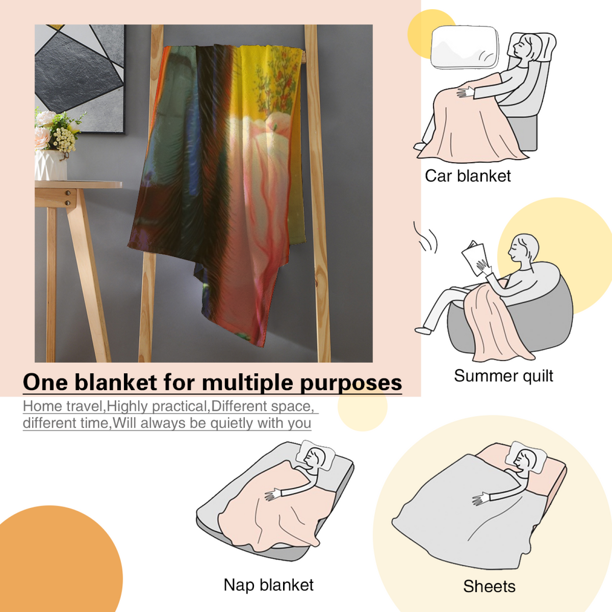 Wildwood & Rhapsody Playful Graphic Plush Flannel Throw