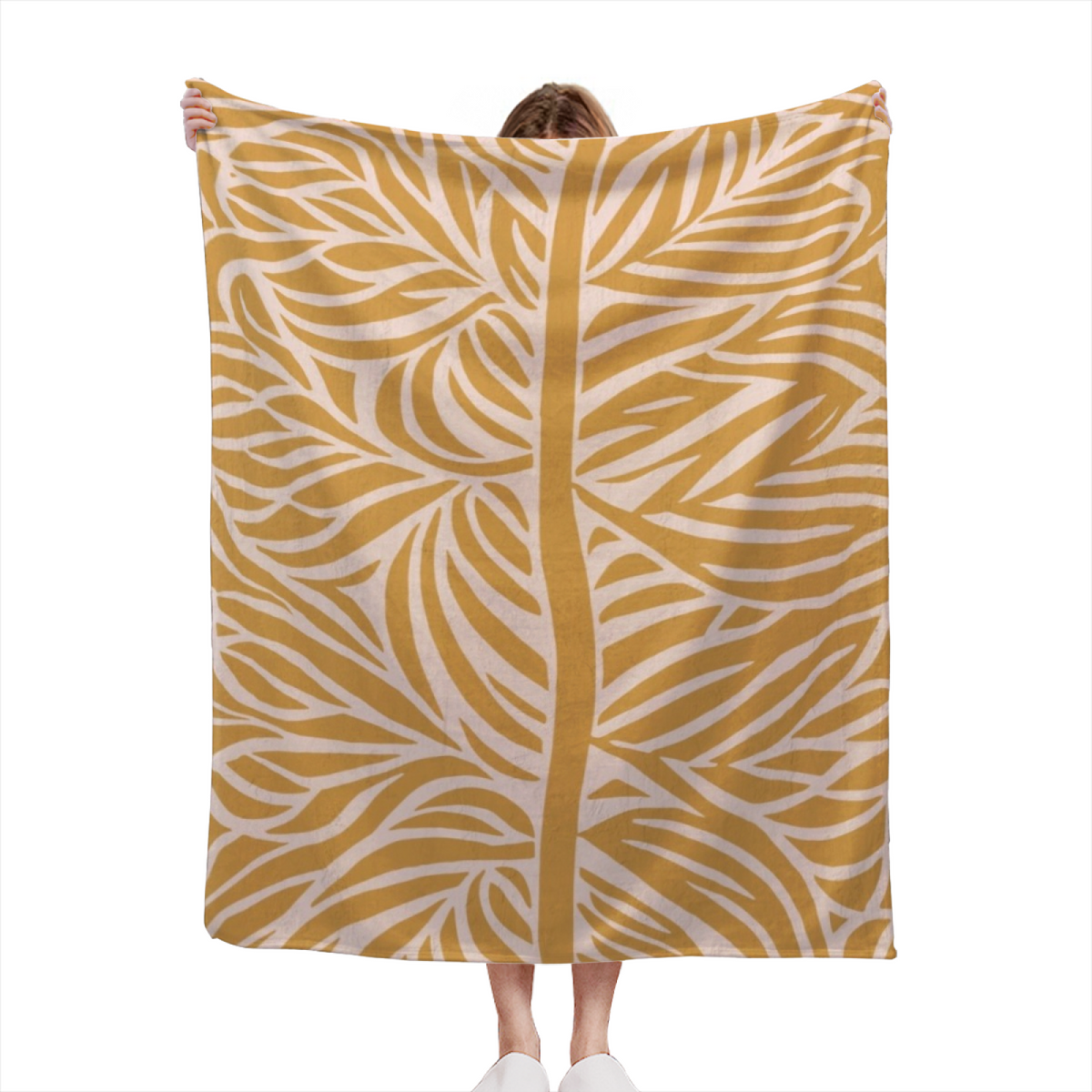 Riverstone Ripple Muted Sage Art Flannel Throw Blanket