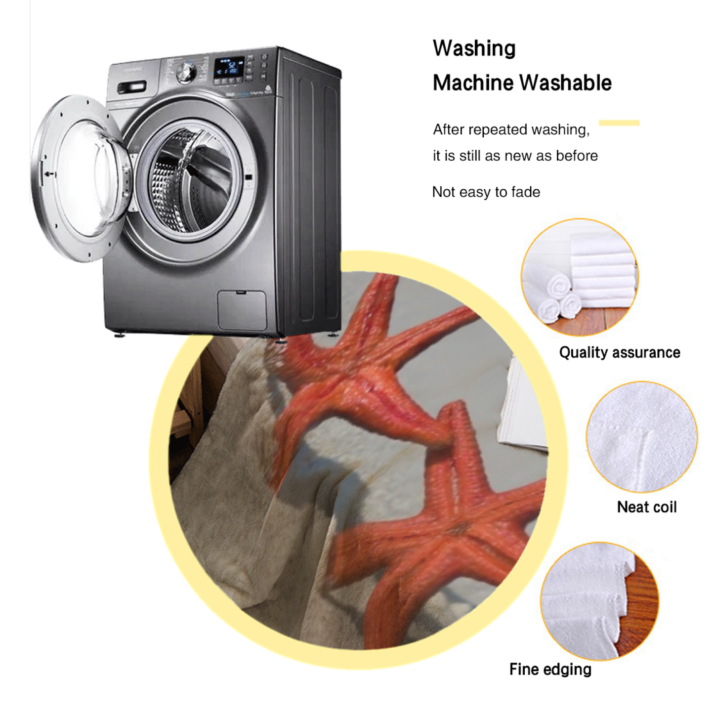 Starfish Beach Flannel Throw Blanket ¨C Red Starfish Coastal Photography