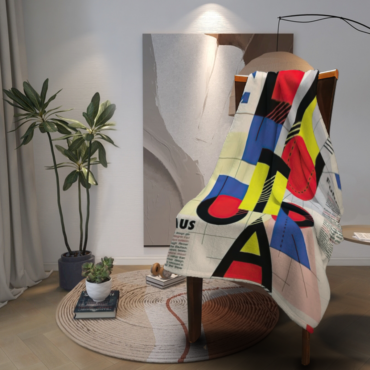 Seaside Sprout Lightweight Flannel Throw in Rich Multicolor