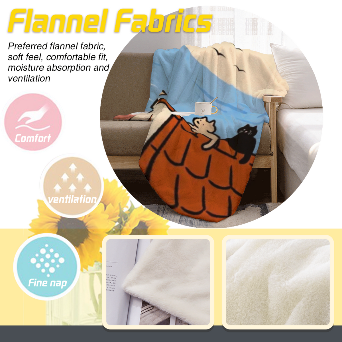 Oceanic Meadow Lightweight Flannel Throw in Dusty Lilac