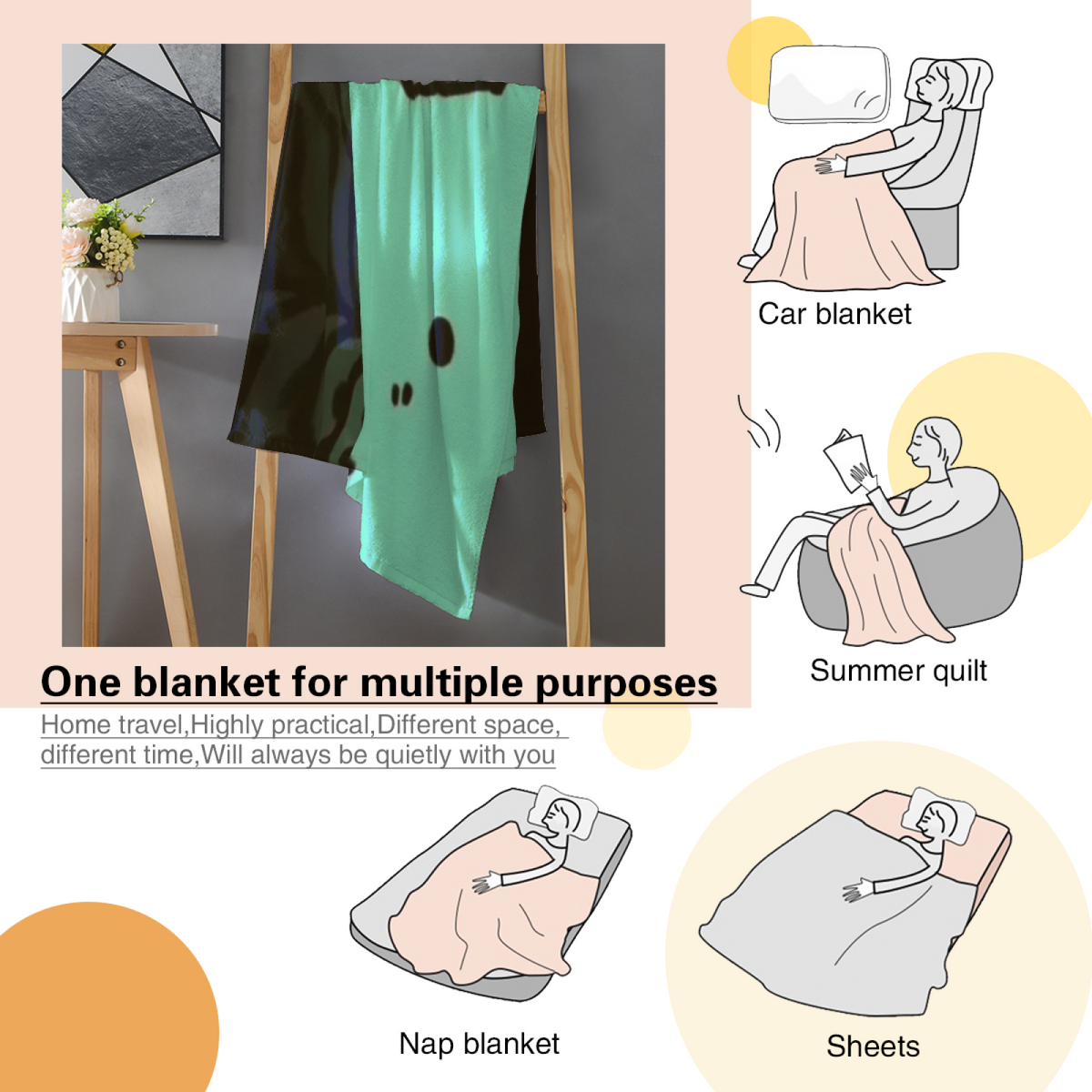 Festival & Carnival Playful Graphic Plush Flannel Throw