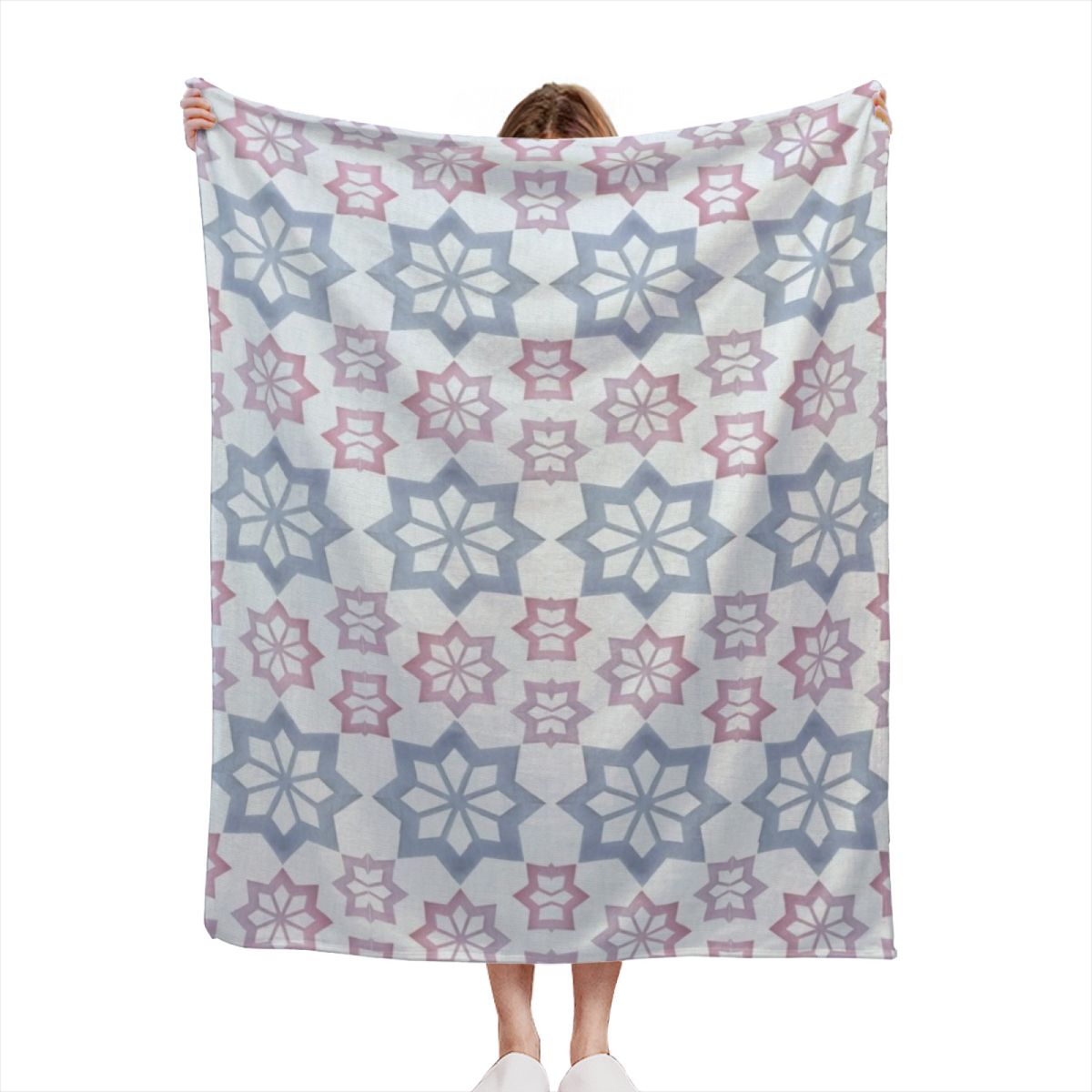 Flannel Throw Blanket with Breezy Petal Cozy Cottage Artwork