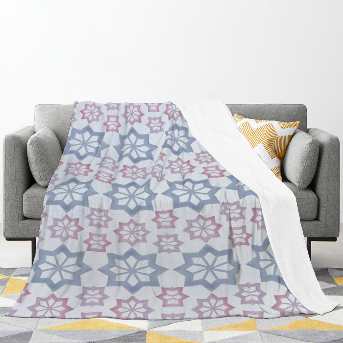Flannel Throw Blanket with Breezy Petal Cozy Cottage Artwork