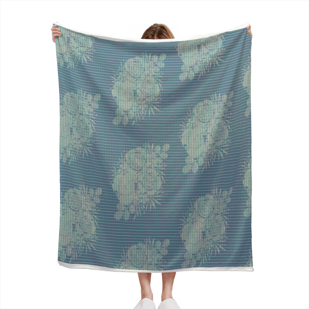 Copper Solstice Muted Sage Art Flannel Throw Blanket