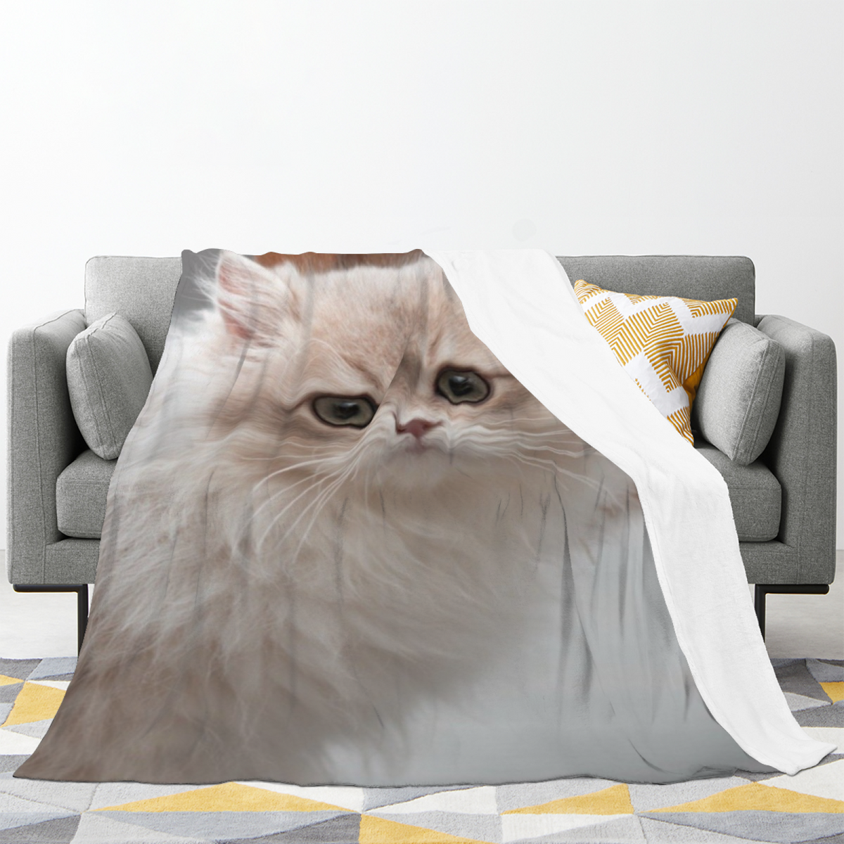 Frosted Jubilee Home Accent Lightweight Flannel Throw ¨C Soft Neutral