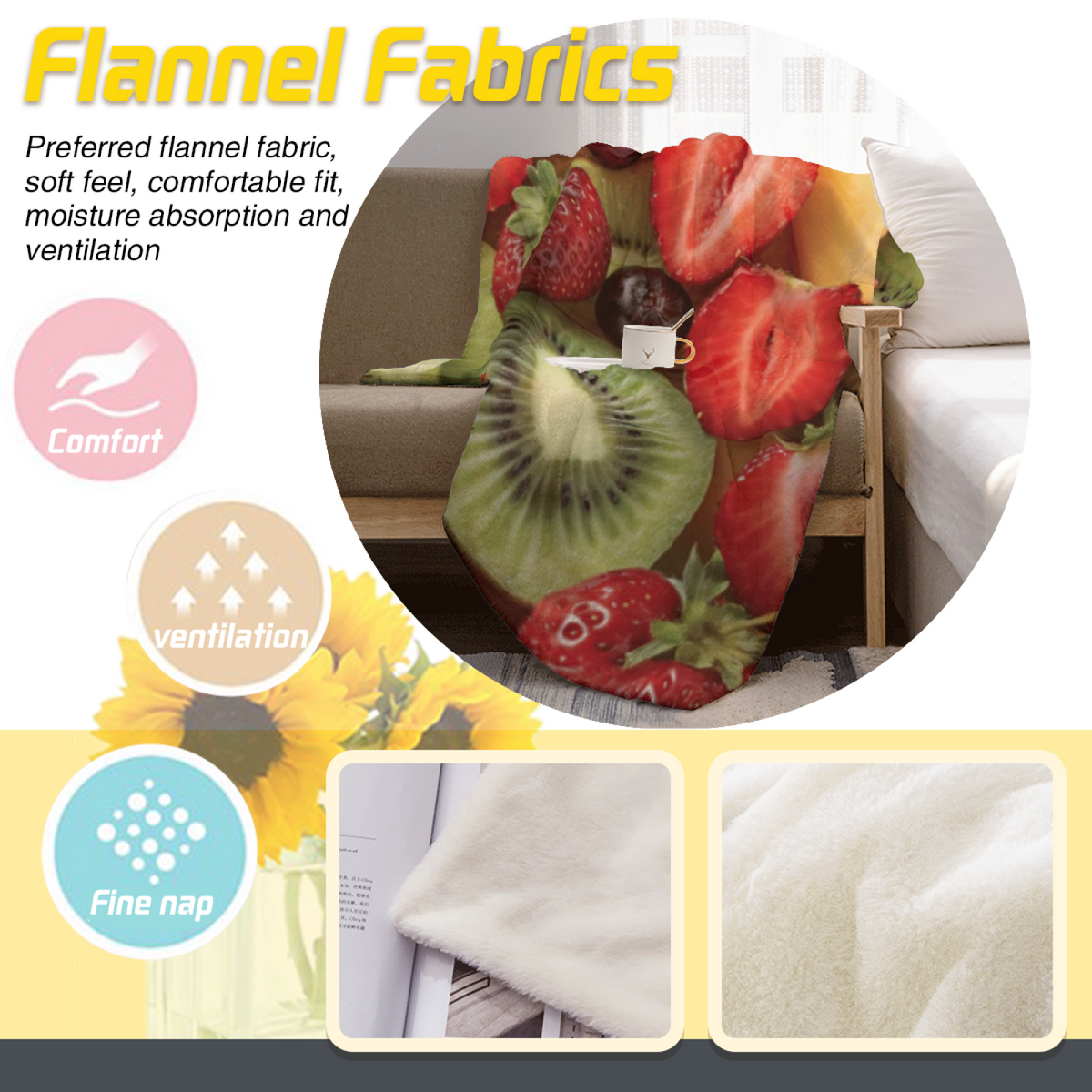 Serene Hearth Inspired Cozy Flannel Bed Blanket ¨C Rich Multicolor Palette