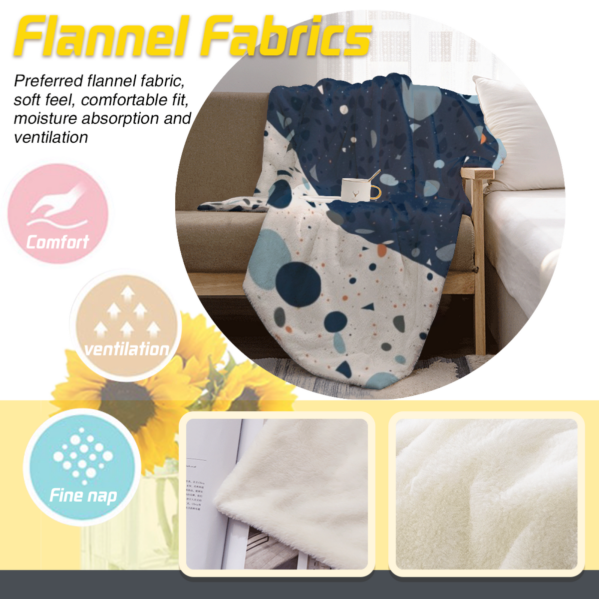 Desert Arbor Muted Sage Art Decorative Flannel Blanket