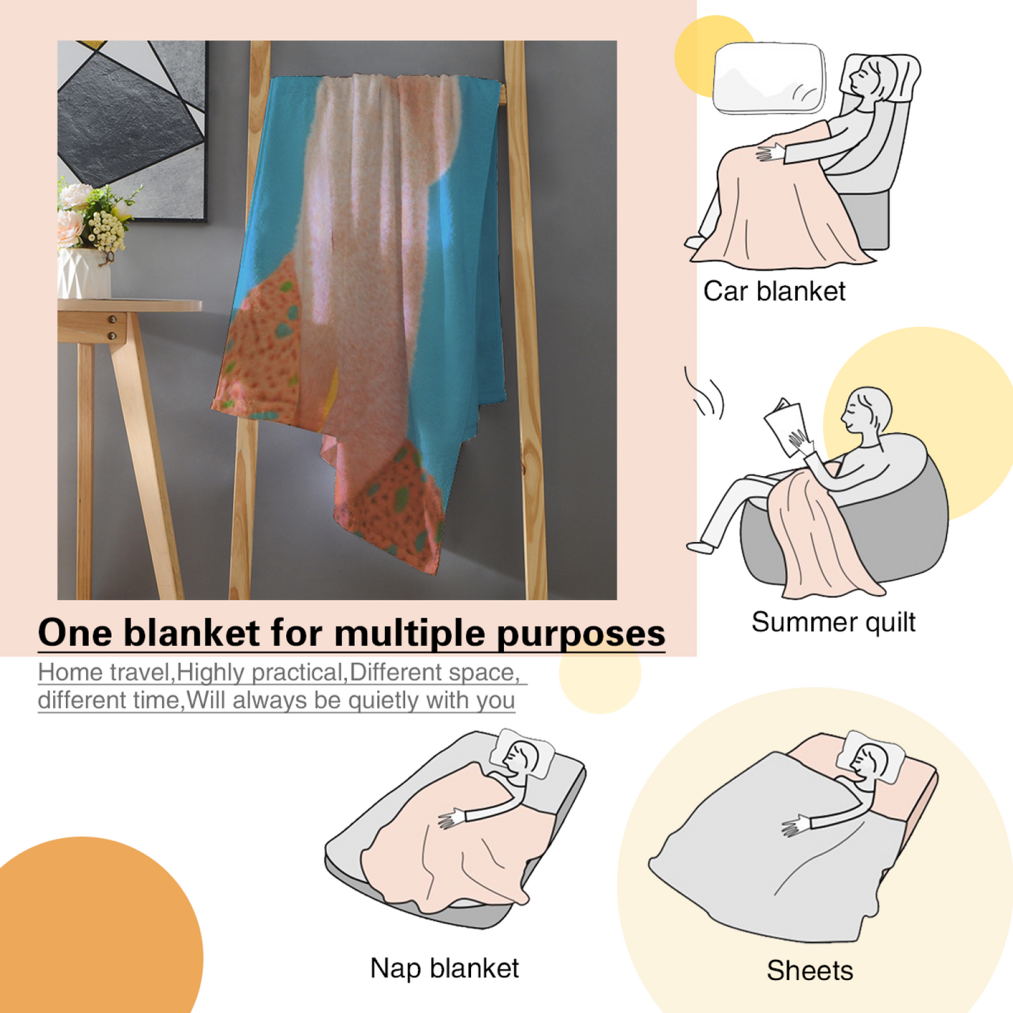 Cute Teddy Bear Flannel Throw Blanket ¨C Blue Background Adorable Animal Design