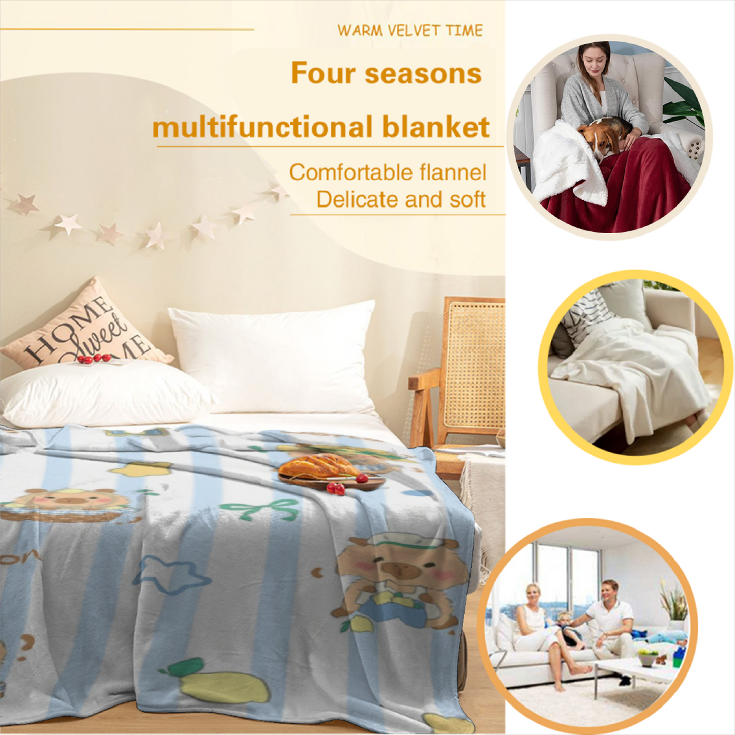 Abstract Modern Art Throw Blanket ¨C Stylish Colorful Printed Cozy Blanket