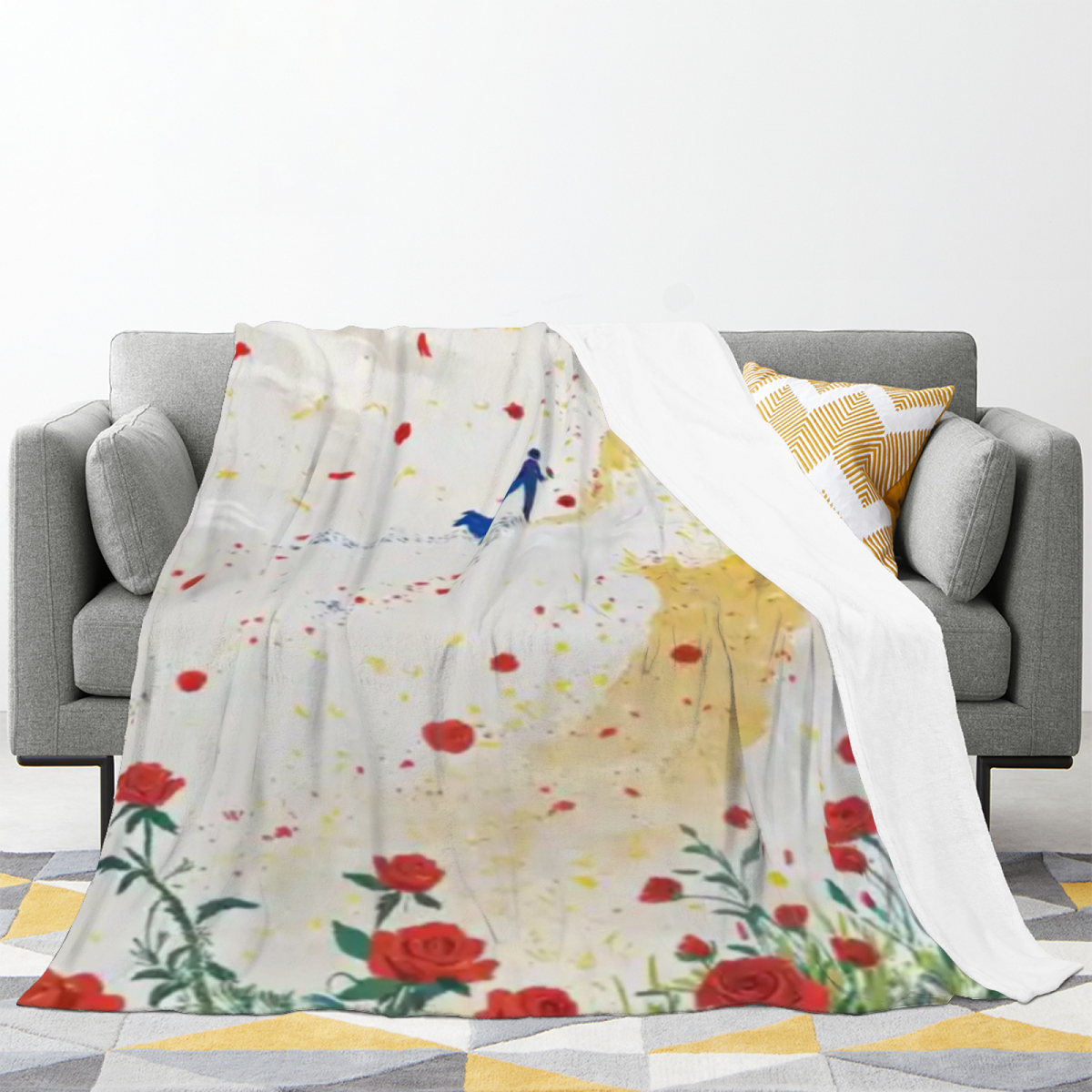 Pastel Multicolor Whimsical Decor All-Season Flannel Blanket ¨C Dewdrop Thicket Edition