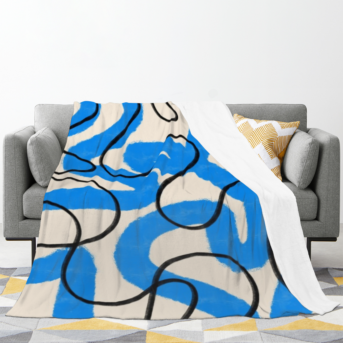 Aurora & Cove Playful Graphic All-Season Flannel Blanket