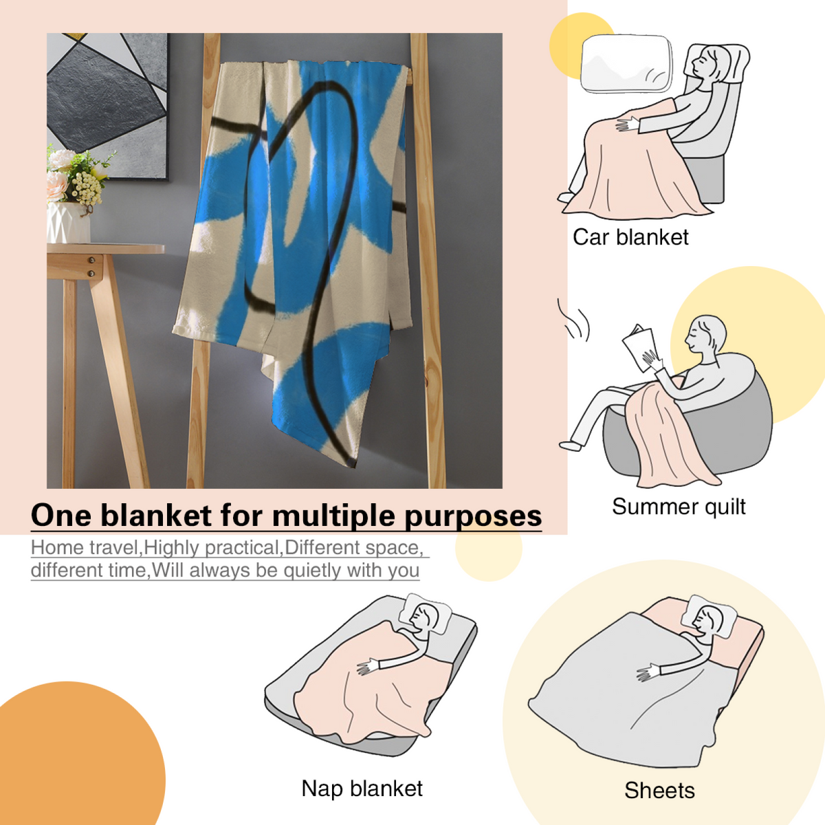 Aurora & Cove Playful Graphic All-Season Flannel Blanket
