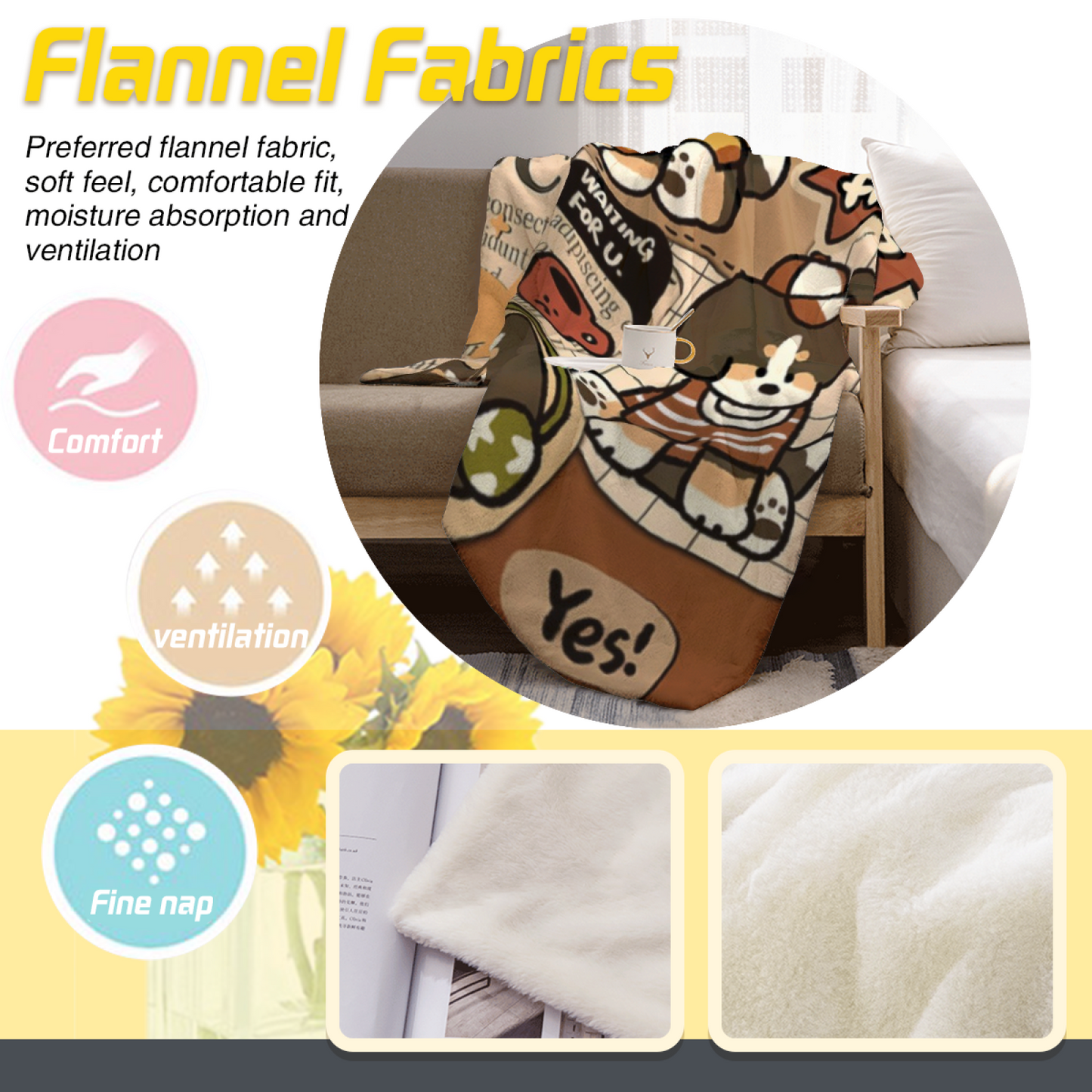 Modern Decorative Throw Blanket ¨C Artistic Colorful Printed Cozy Home Blanket