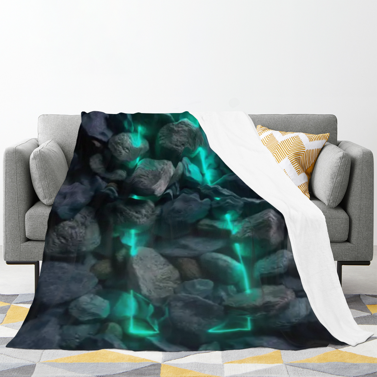 Celestial & Arbor Playful Graphic Plush Flannel Throw
