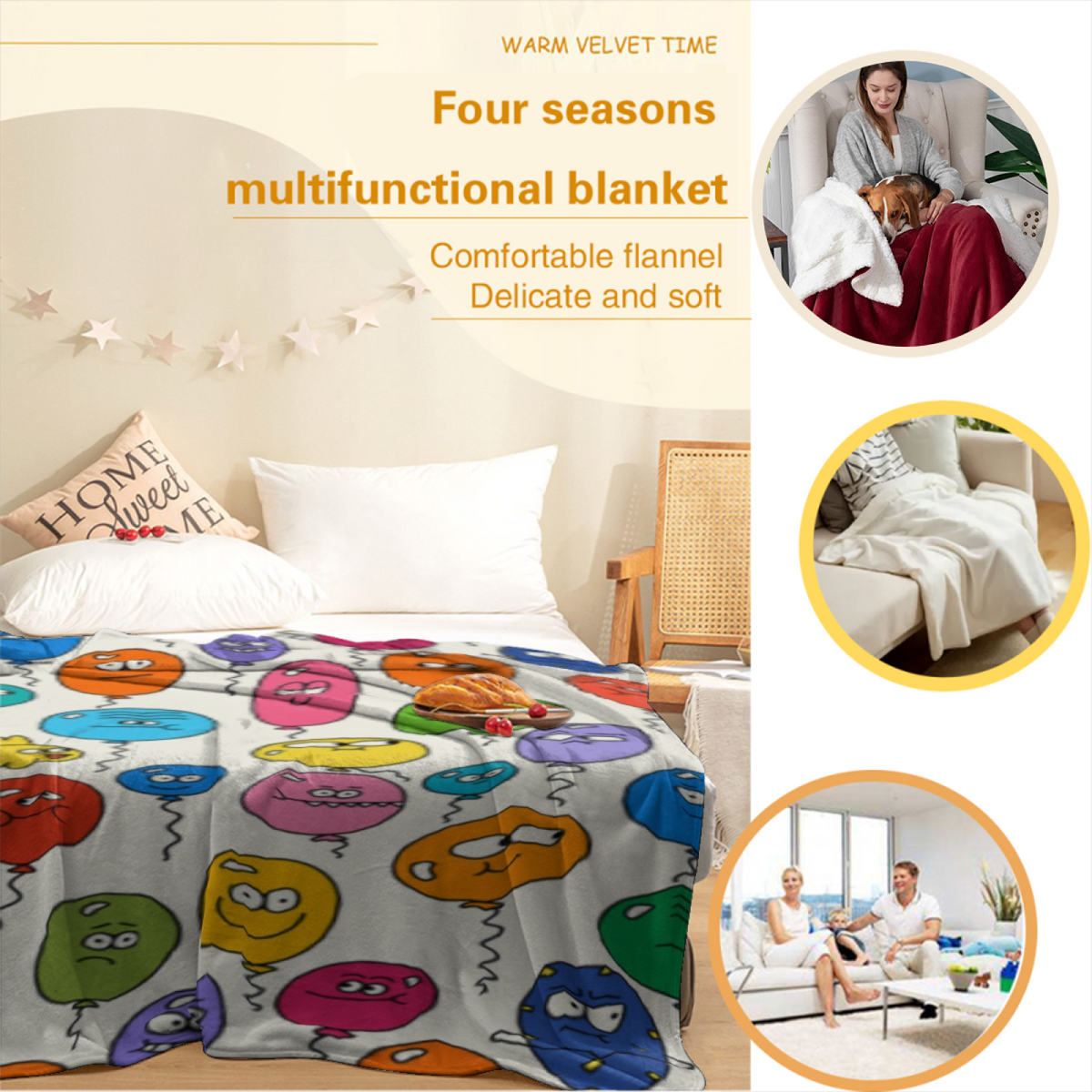 Soft Minimalist Plush Flannel Throw ¨C Starlit Sanctuary Collection
