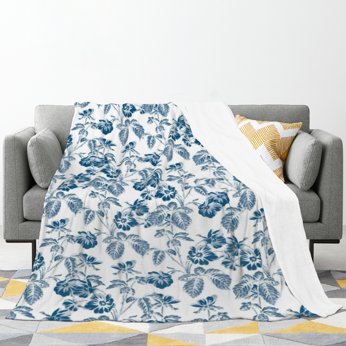Soft Minimalist Plush Flannel Throw ¨C Mossy Fable Collection