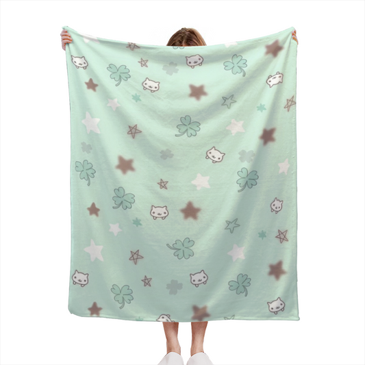Misty Petal Creamy Ivory Art Flannel Throw Blanket