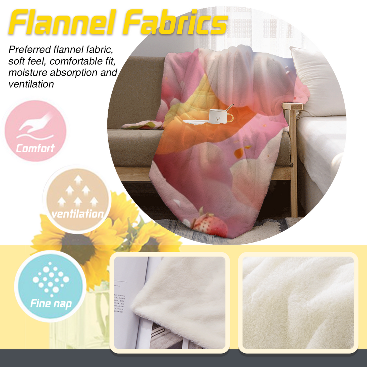Retro Spaceman Pattern Lightweight Flannel Throw