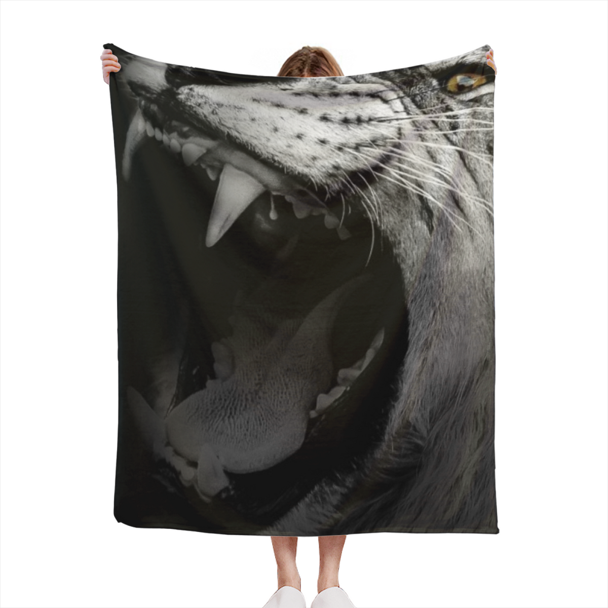Azure Garden Expressive Pattern Cozy Flannel Bed Blanket