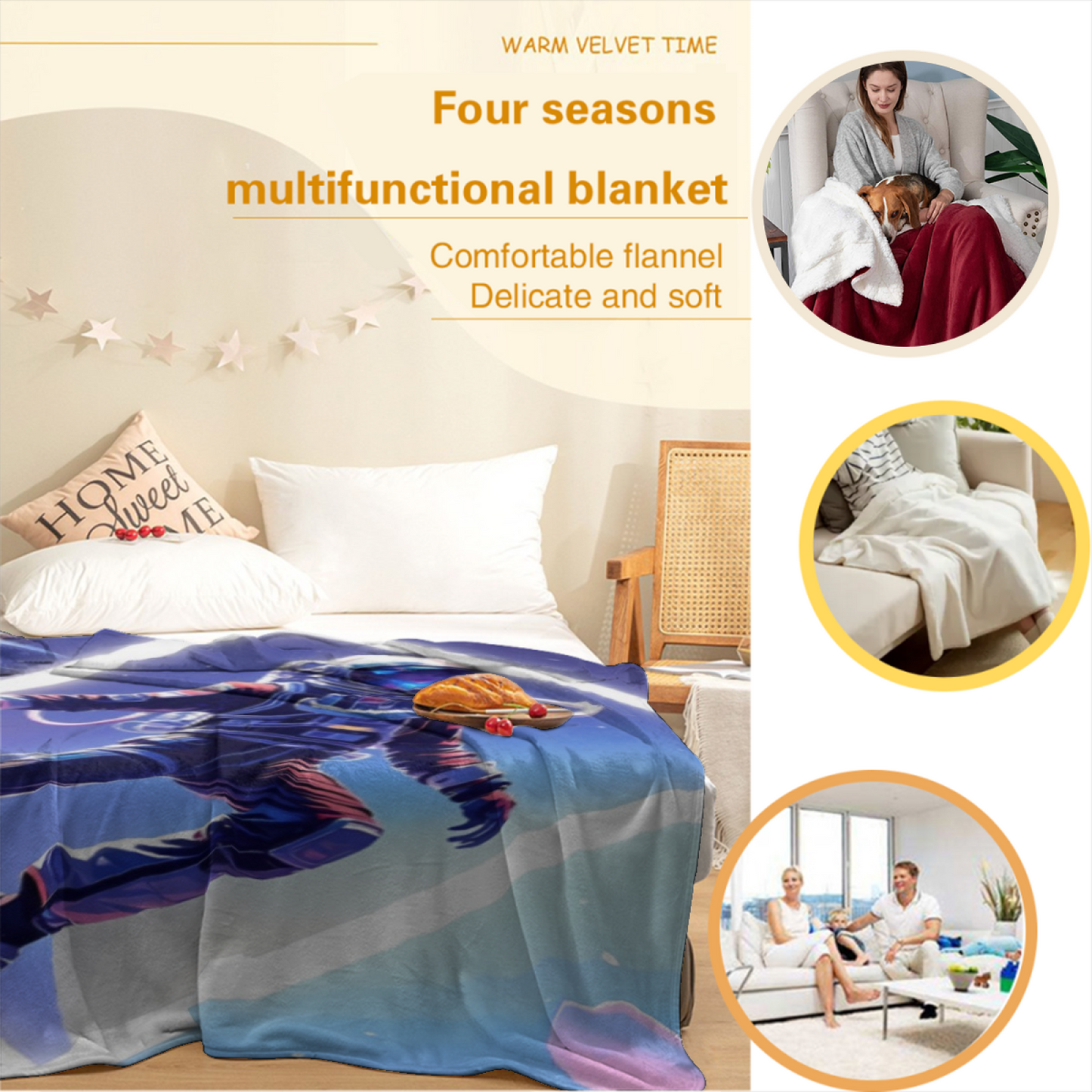 Realistic Tiger Flannel Throw Blanket ¨C Intense Golden Eye Wildlife Print