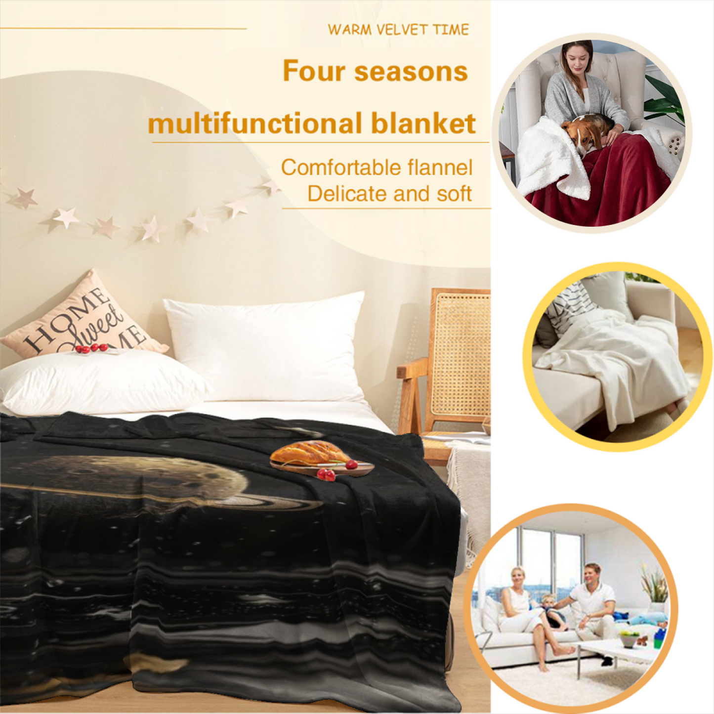 Artistic Abstract Throw Blanket ¨C Contemporary Printed Cozy Home Blanket