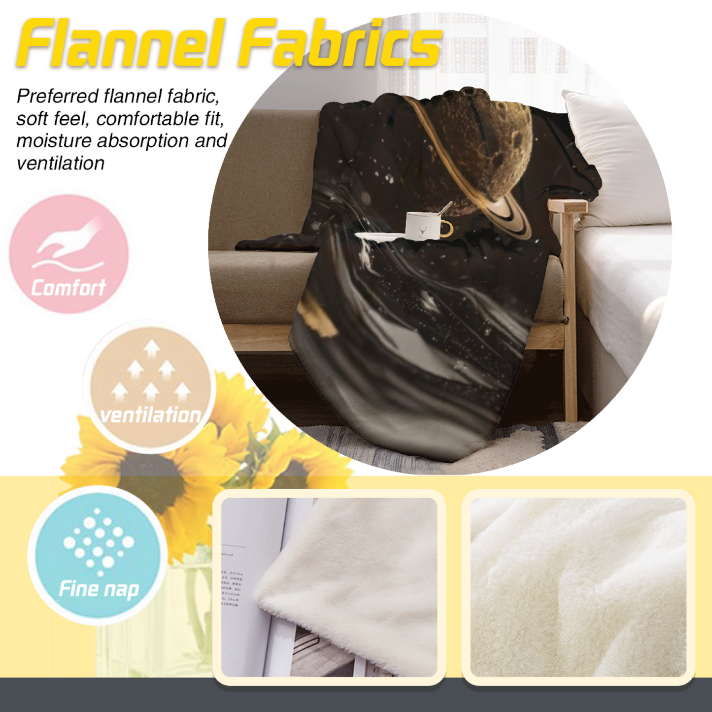 Artistic Abstract Throw Blanket ¨C Contemporary Printed Cozy Home Blanket