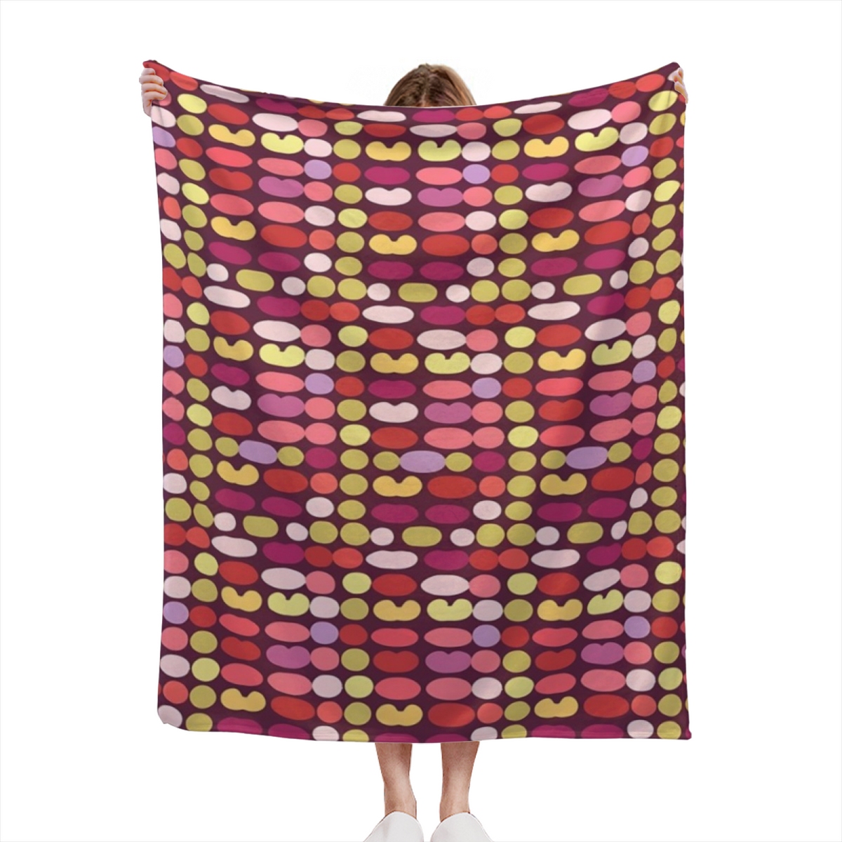 Twilight Petal Expressive Print Flannel Sofa Throw in Dusty Lilac