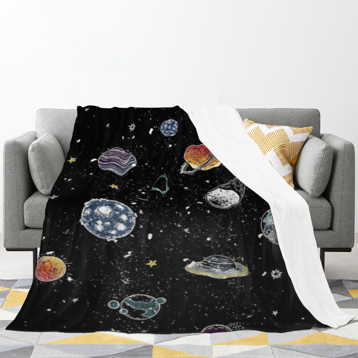 Dewdrop Jubilee Inspired Cozy Flannel Bed Blanket ¨C Soft Neutral Palette