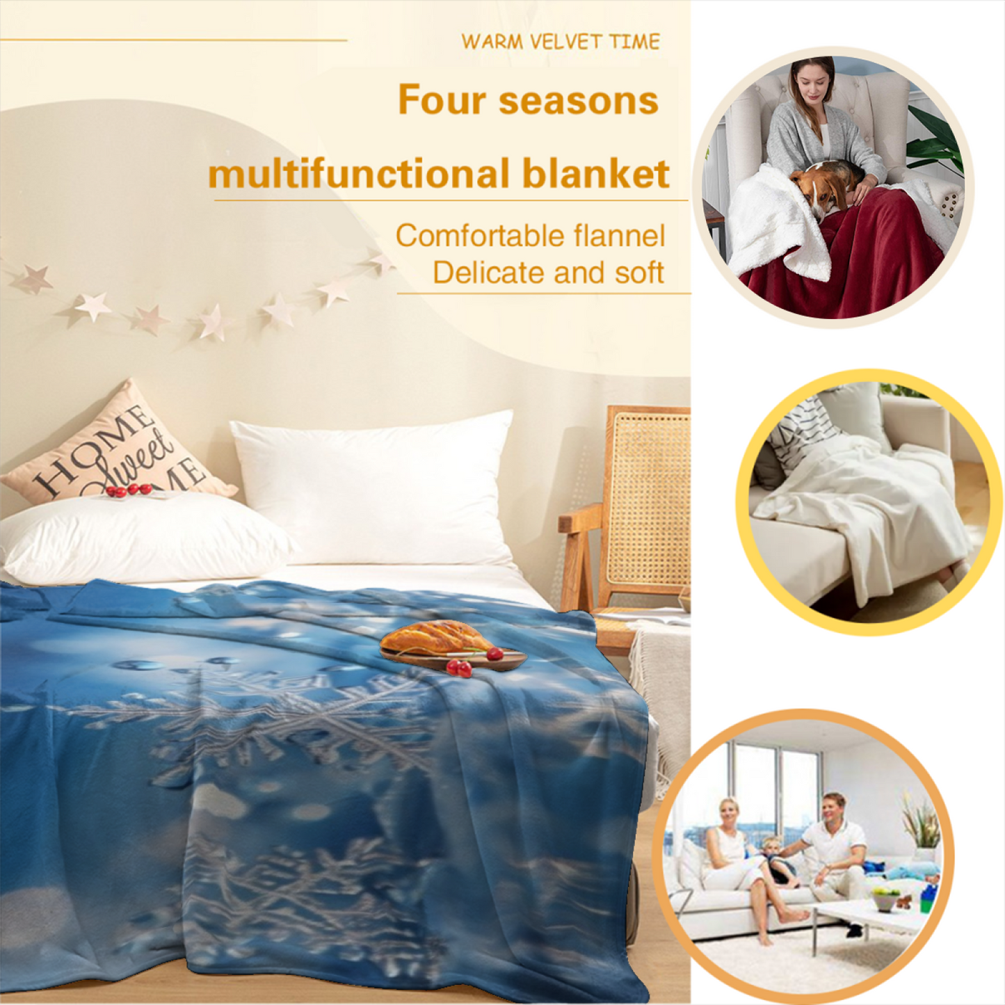 Decorative Abstract Throw Blanket ¨C Colorful Contemporary Printed Blanket