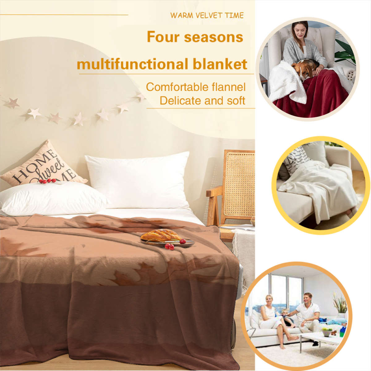 Soft Minimalist Plush Flannel Throw ¨C Frosted Mosaic Collection