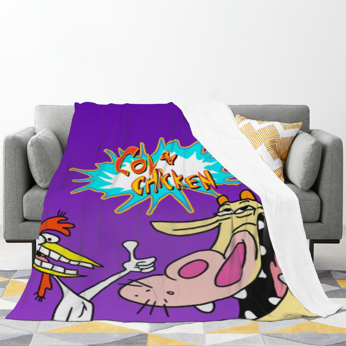 Desert Wonder Expressive Print Cozy Flannel Bed Blanket in Rich Multicolor
