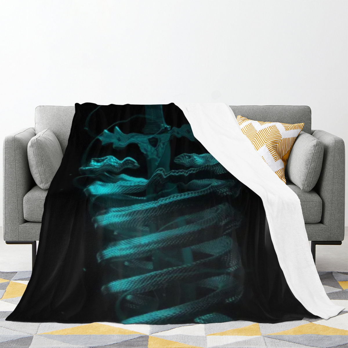 Decorative Flannel Blanket with Cinnamon Meadow Cozy Cottage Artwork