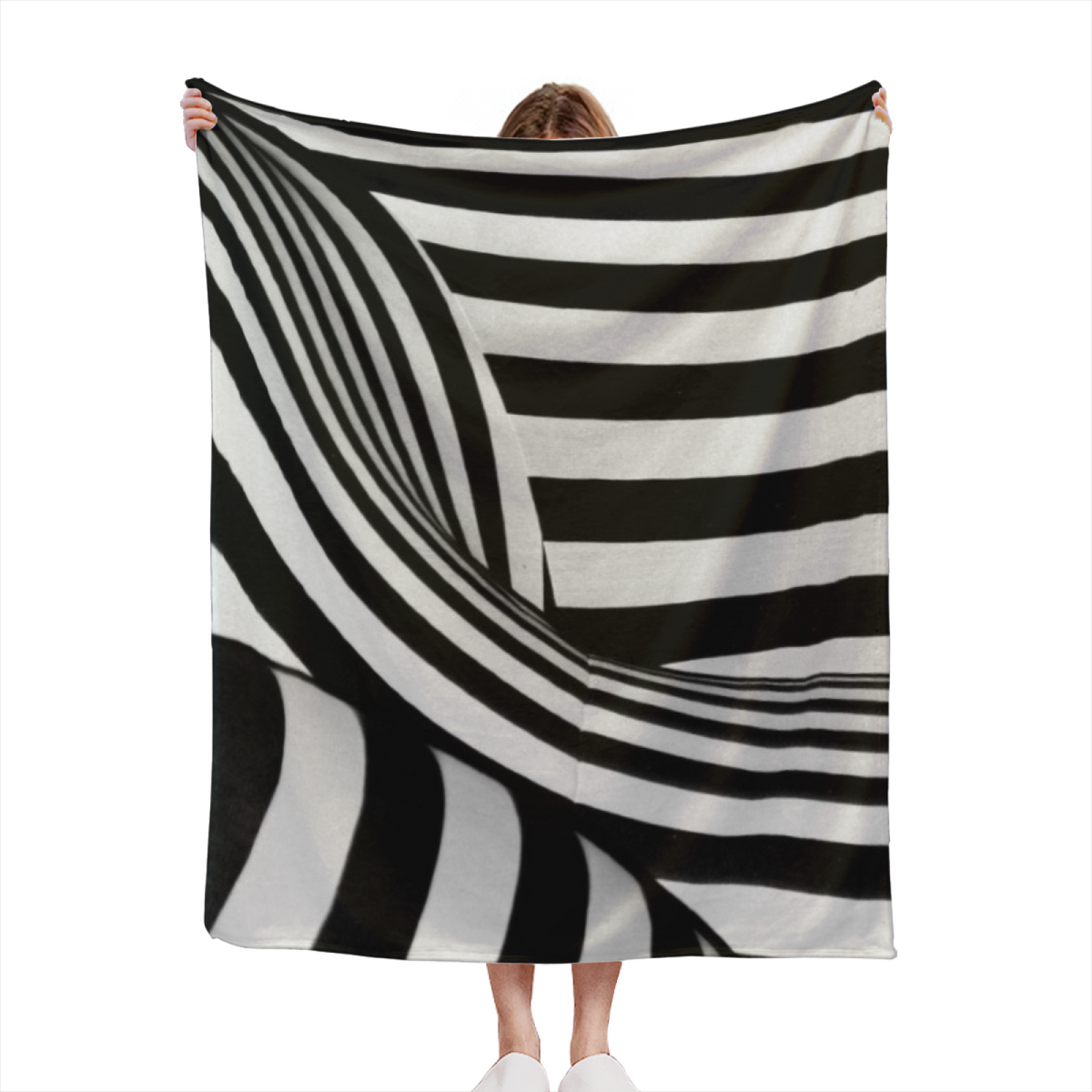 Zephyr Petal Soft Neutral Eclectic Plush Flannel Throw