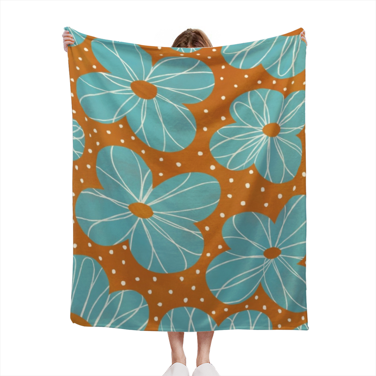 Prairie Spectrum Expressive Print Cozy Flannel Bed Blanket in Soft Neutral