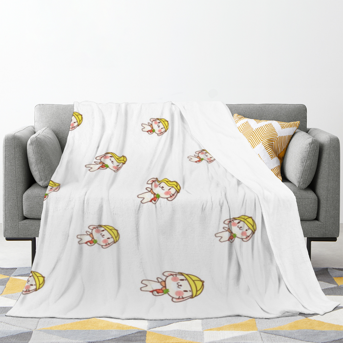 Dreamy Ivory Harbor Charm Decorative Flannel Blanket