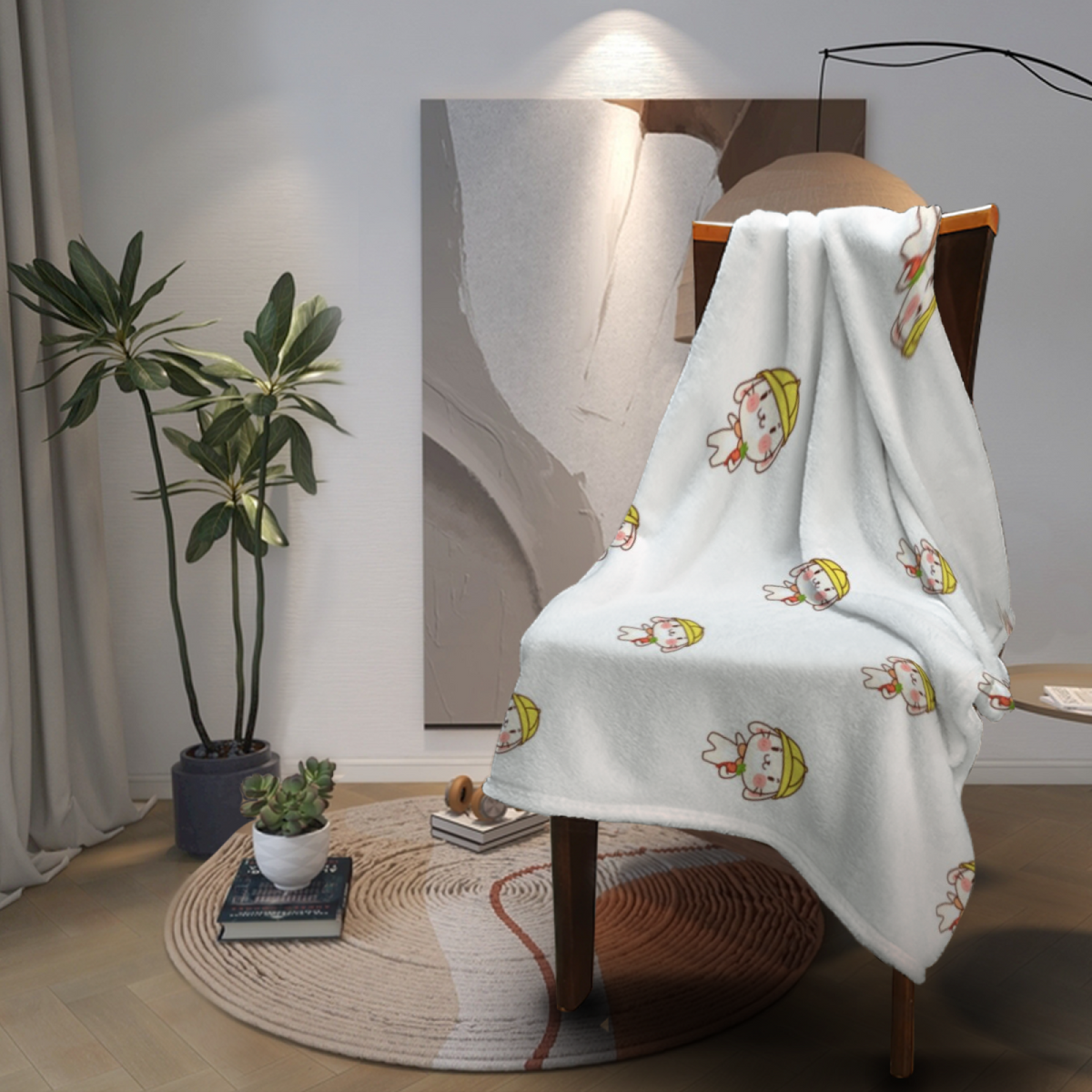 Dreamy Ivory Harbor Charm Decorative Flannel Blanket