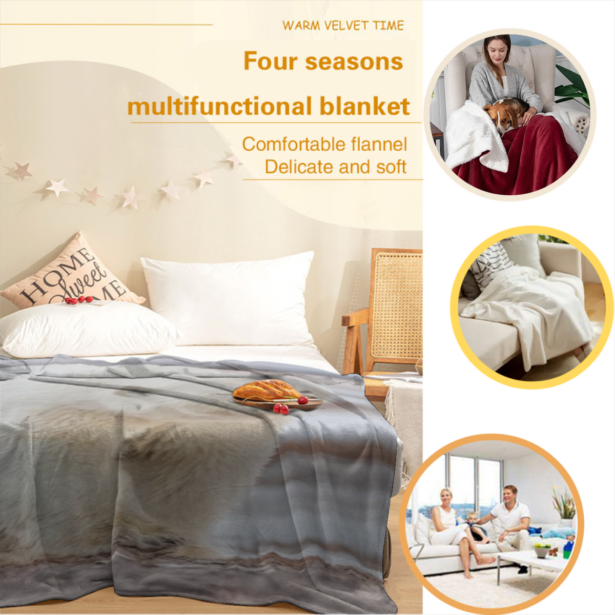 Amber Trail Artistic Pattern Lightweight Flannel Throw
