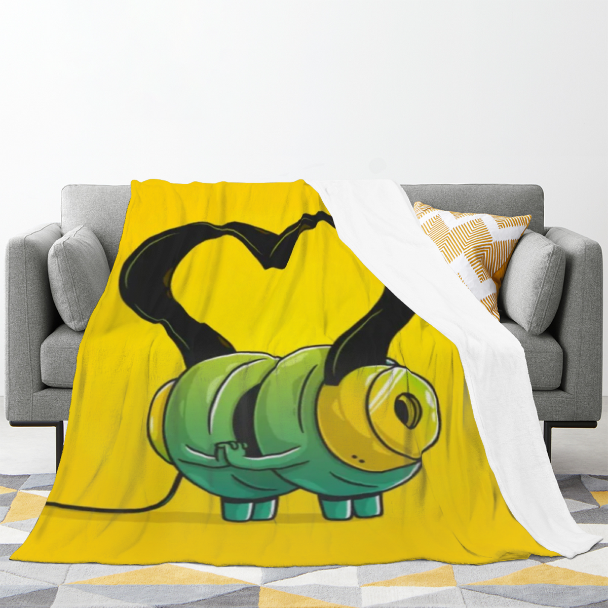 Mossy Sonnet Muted Sage Art Flannel Throw Blanket