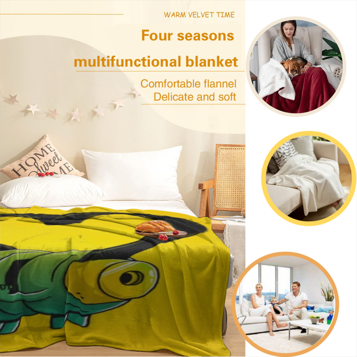 Mossy Sonnet Muted Sage Art Flannel Throw Blanket