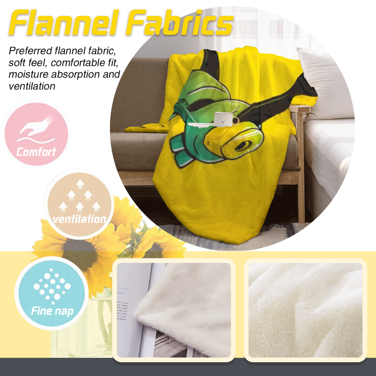 Mossy Sonnet Muted Sage Art Flannel Throw Blanket