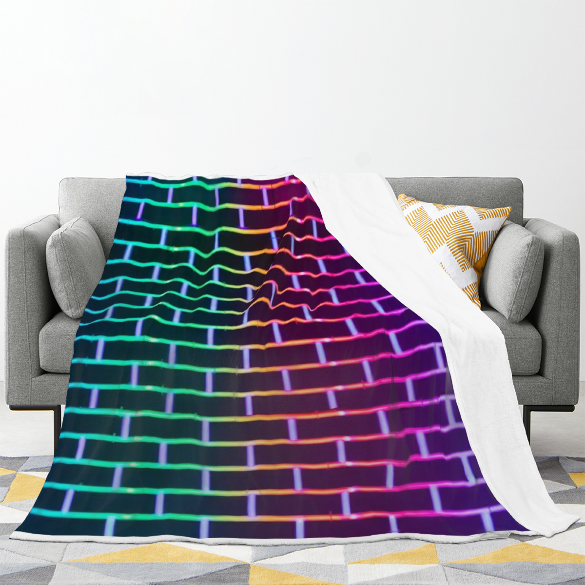 Eclectic Design Lagoon Treasure Warm Coral Cozy Flannel Bed Blanket